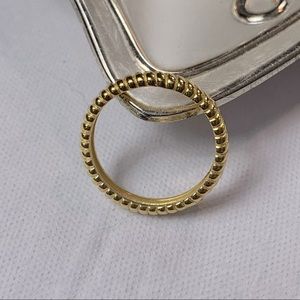 Twist Band Ring - 925 Silver Base, Gold Plate